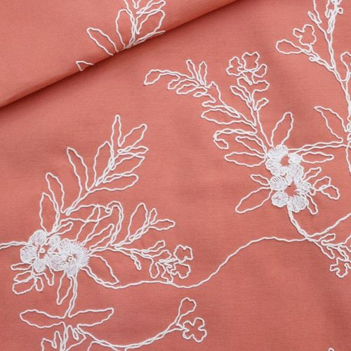 TWILL RAYON BORDADO BOTÂNICO